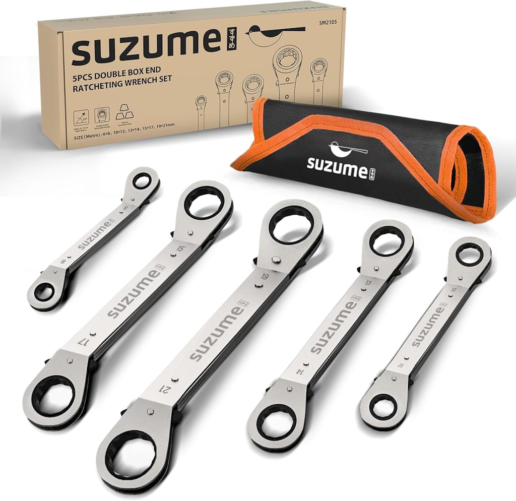 Suzume 5-Piece Offset Reversible Ratcheting Wrench Set: $12.29
