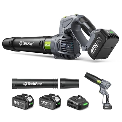 Taskstar Cordless Leaf Blower 2 x 4.0Ah Batteries and Charger: $39.98
