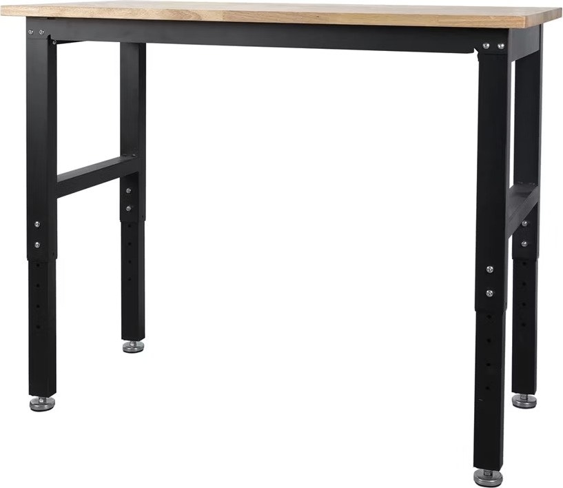 WorkPro 48" Adjustable-Height Heavy Duty Steel Frame Workbench w/ Wood Top: $65