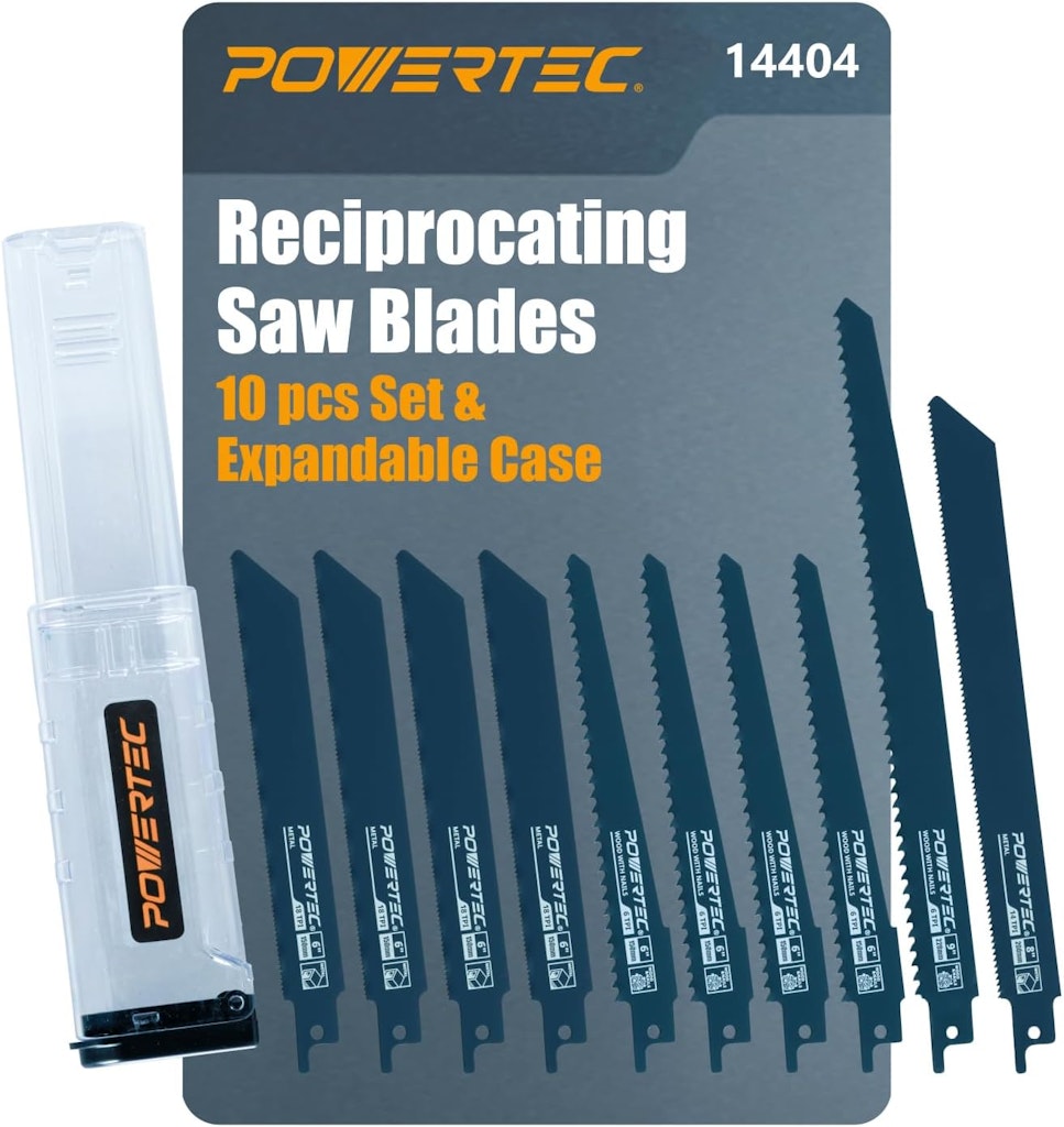Powertec 10-Piece Metal and Wood Reciprocating Saw Blades Set: $9.95