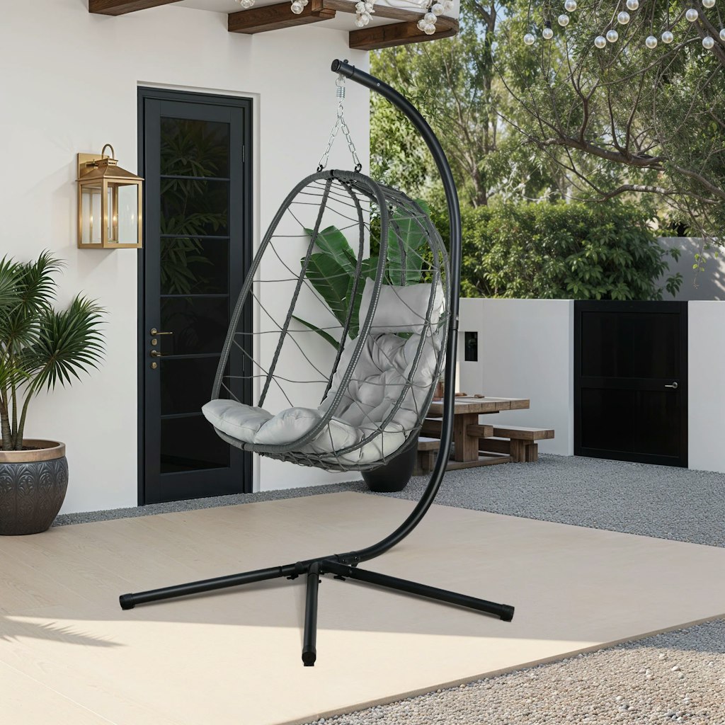 Dakota Fields Egg Chair With Stand: $106.99