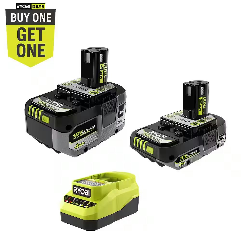 Ryobi ONE+ 18V Lithium-Ion Starter Kit w/ 2 Batteries and Charger: $99 w/ free tool worth up to $89