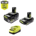 Ryobi ONE+ 18V Lithium-Ion Starter Kit w/ 2 Batteries and Charger for $99 w/ free tool worth up to $89 + free shipping