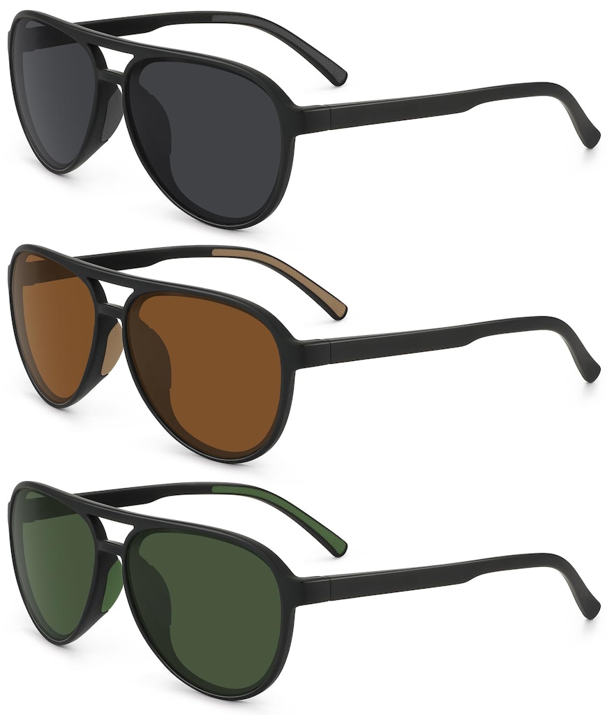 Men's Polarized Aviator Sunglasses 3-Pack: $9.99