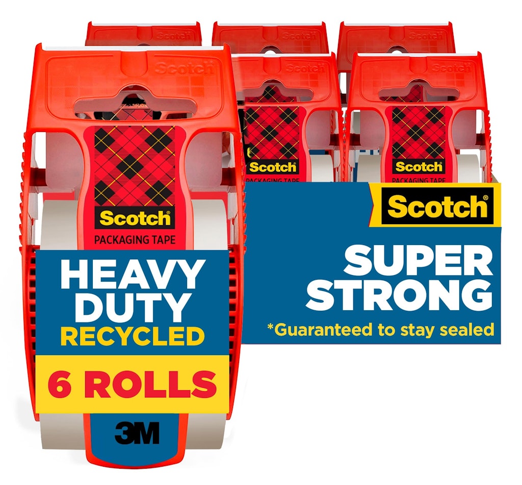 Scotch Heavy Duty Recycled Packaging Tape w/ Dispensers 6-Pack: $10