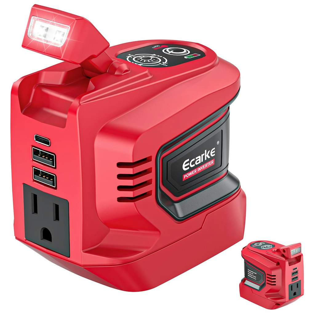 Ecarke 220W Portable Power Inverter for Milwaukee 18V Battery: $22