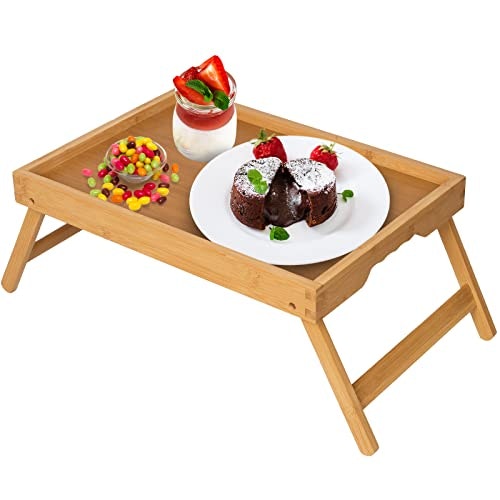 Artmeer Bed Tray Table with Folding Legs: $9.89