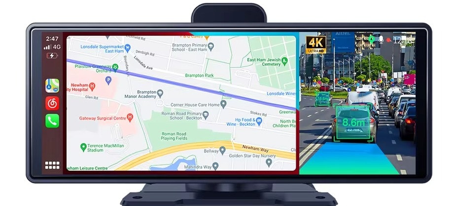 Imagebon 10.26" Portable Wireless Dash Cam w/ Apple Carplay & Android Auto: $76.20