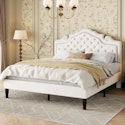 Wayfair Lark Manor Antonious Velvet Tufted Crown-Shaped Headboard Platform Bed for $180 + free shipping