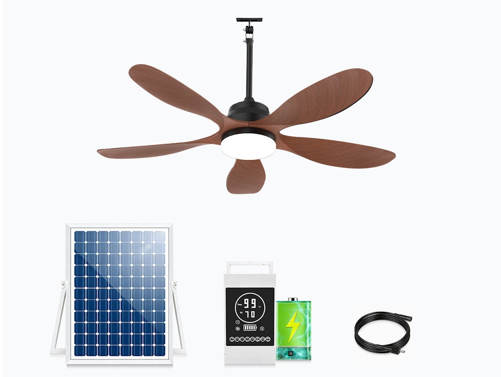 Ventallion 42" Outdoor Solar Ceiling Fan w/ Light & Battery: $324.72