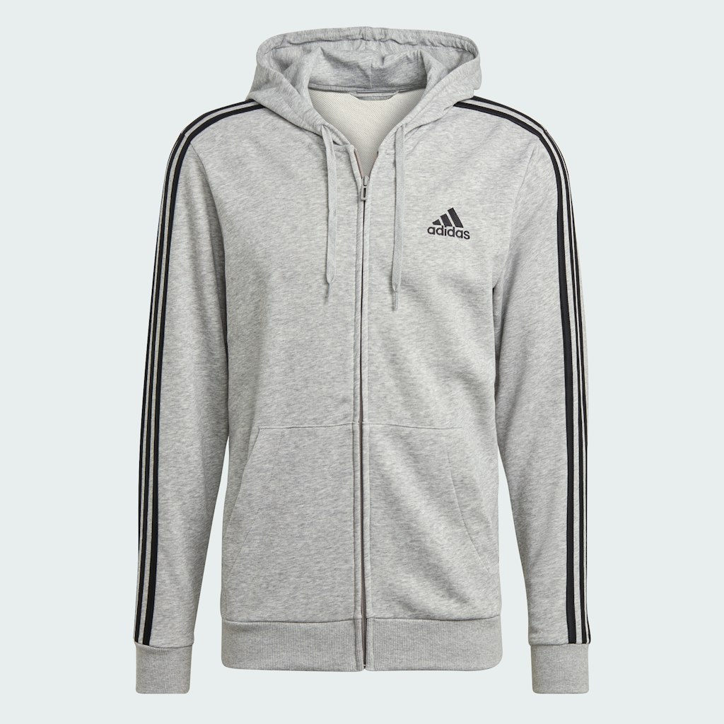 adidas Men's Essentials French Terry 3-Stripes Full-Zip Hoodie: $23.20