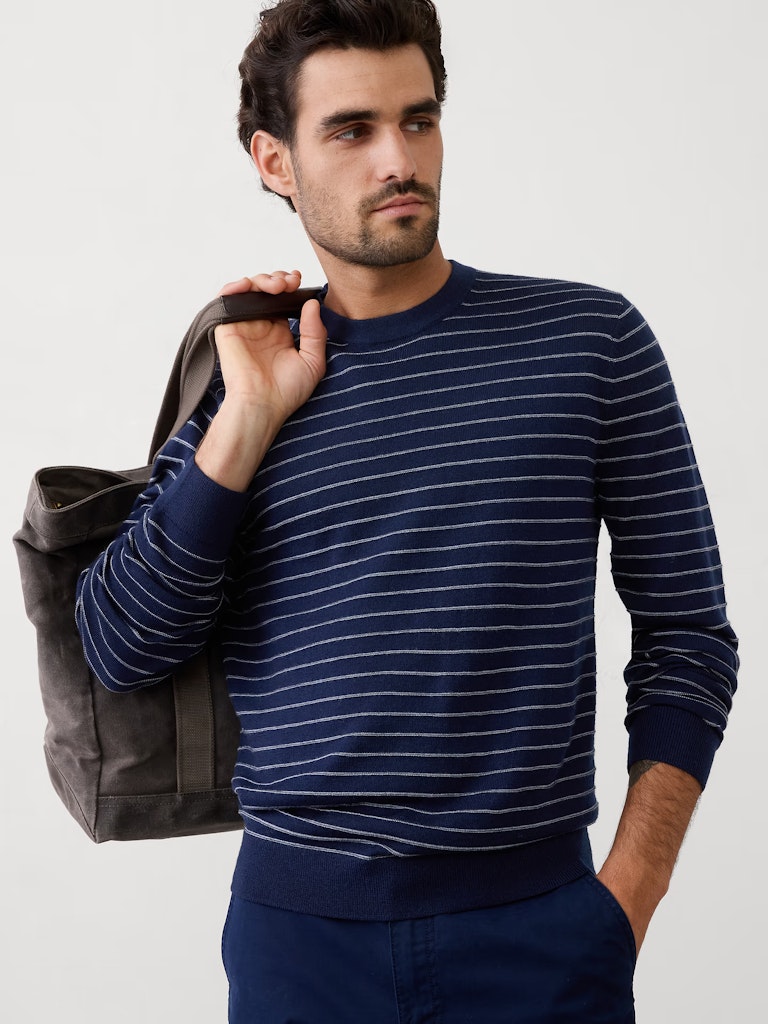 Banana Republic Factory Merino Wool Textured Striped Sweater: $15 Banana Republic Factory Merino Wool Textured Striped Sweater: $15