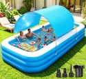 145"x74"x22" Inflatable Pool w/ Canopy & Pump for $130 + free shipping