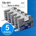 Halofox 5-Pack TZe-231 12mm Laminated Label Maker Tape for $13 + free shipping w/ $35