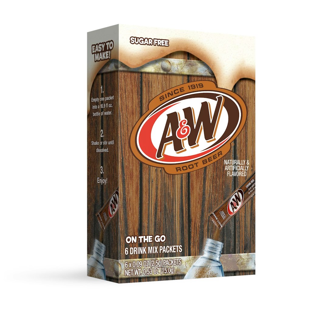 A&W Sugar-Free Root Beer Powder Drink Mix: $1