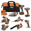 Ridgid 18V Cordless 8-Tool Combo Kit for $299 + free shipping