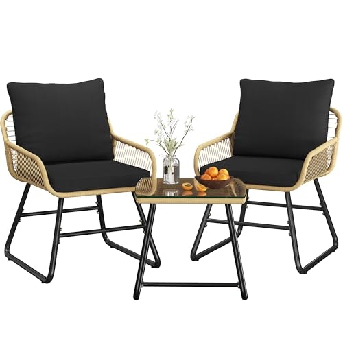 Yaheetech Patio Wicker Bistro Set 3-Piece: $99.99