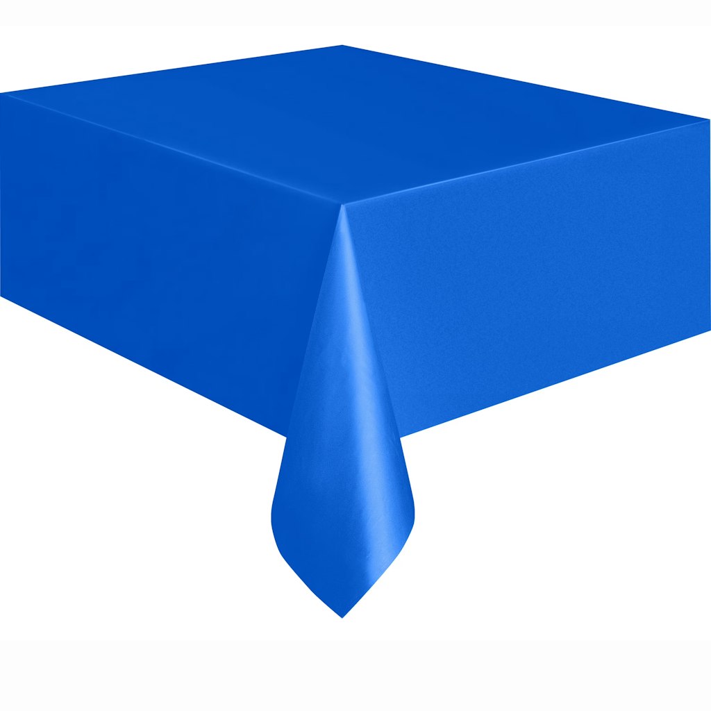 Rectangular 54" x 108" Electric Blue Plastic Table Cover: $1 Rectangular 54" x 108" Electric Blue Plastic Table Cover: $1