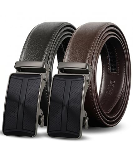 Truyis Men's Leather Ratchet Belts 2-Pack: $13.99