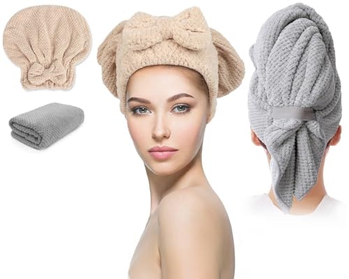 Molirex Microfiber Hair Towel Wraps 2-Pack: 50% off