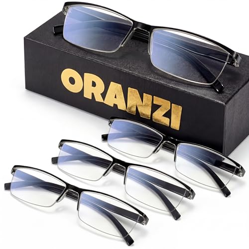 ORANZI Men's Blue Light Reading Glasses w/ TR90 Frames