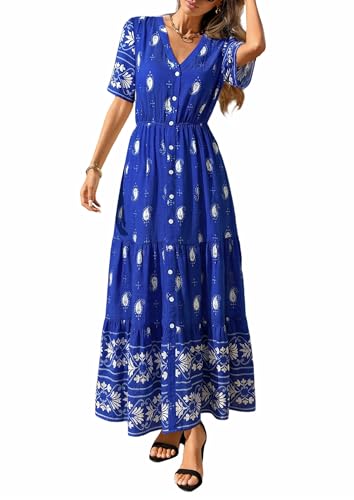 PRETTYGARDEN Women's Summer Boho Maxi Dress w/ Pockets