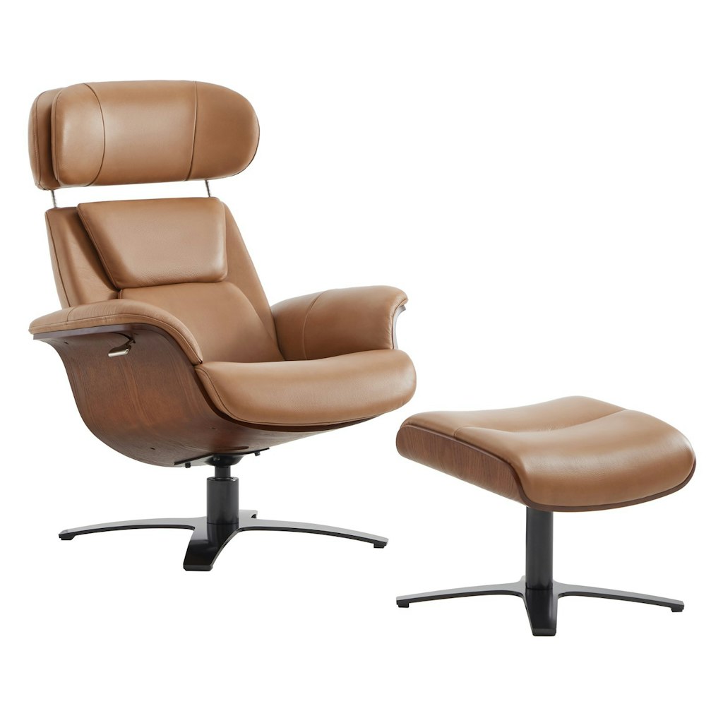 Certified Refurb Chita Leather Reclining Swivel Chair w/ Ottoman: $647.99 Certified Refurb Chita Leather Reclining Swivel Chair w/ Ottoman: $647.99