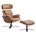 Certified Refurb Chita Leather Reclining Swivel Chair w/ Ottoman for $648 + free shipping