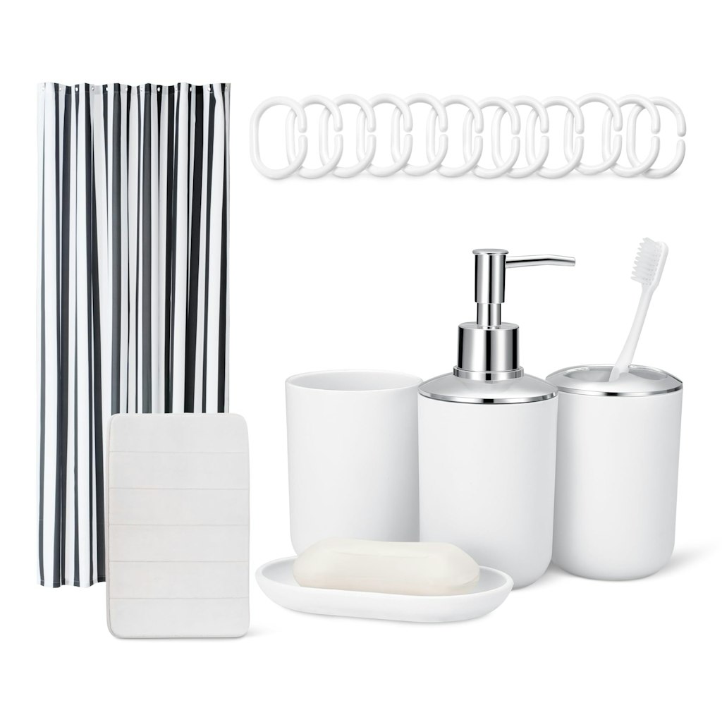 Amazon Basics 18-Piece Bathroom Set: $14 Amazon Basics 18-Piece Bathroom Set: $14