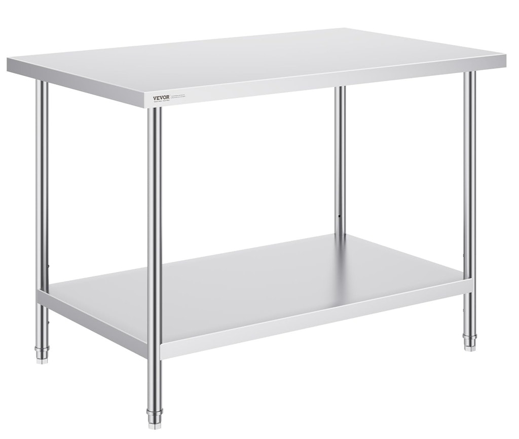 Vevor 30"x48"x34" Stainless Steel Prep Table: $148 Vevor 30"x48"x34" Stainless Steel Prep Table: $148