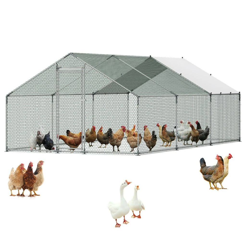 Vevor Large Walk-In Metal Chicken Coop : $174