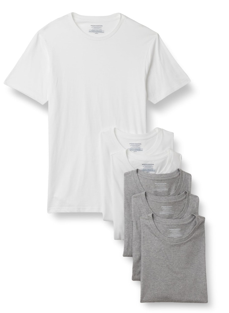 Amazon Essentials Men's Slim Fit Crewneck Undershirt 6-Pack: $10 via Sub. & Save