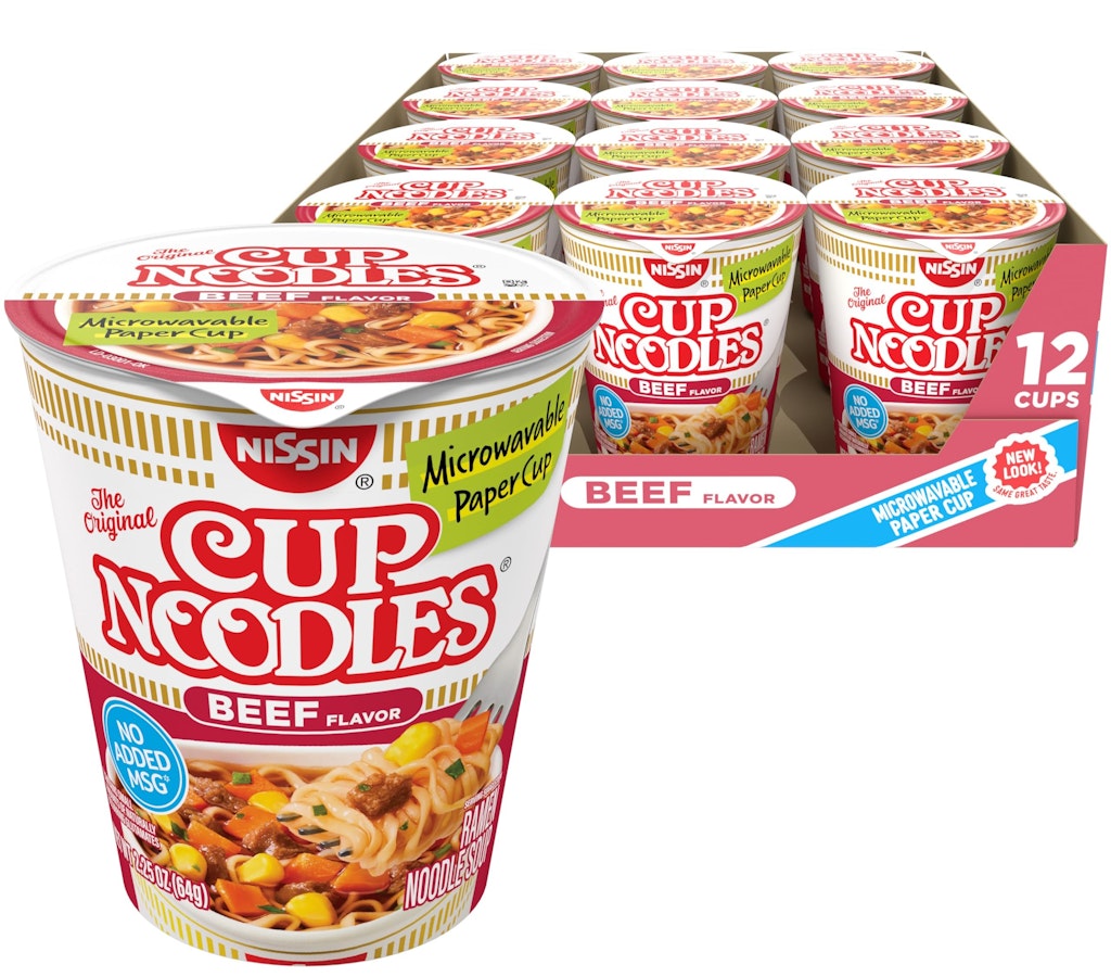 Nissin Cup Noodles Beef Flavor 12-Pack: $4