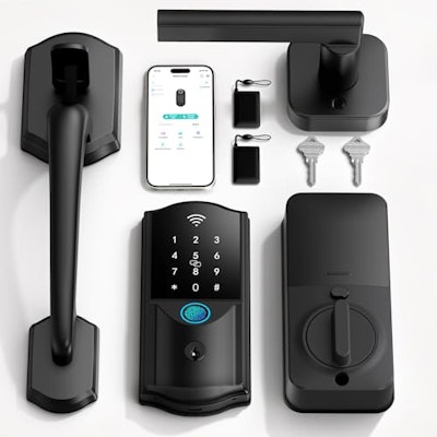 Firstriver Fingerprint Keyless Entry Smart Door Lock with Handle Set for $70 + free shipping