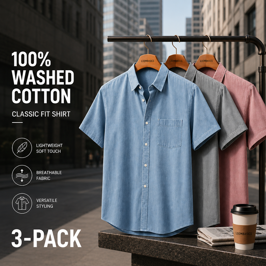 Broken-In Cotton Shirts 3-Pack: $30