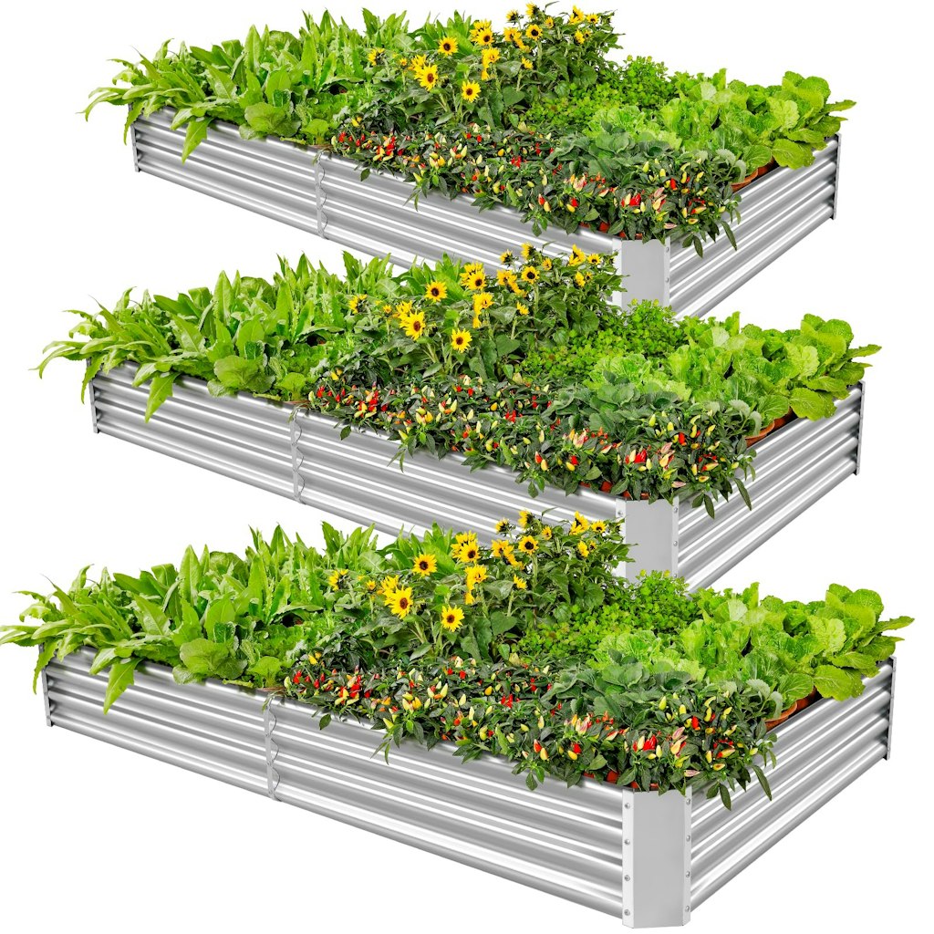 Land Guard 6×3×1-Foot Metal Raised Garden Bed 3-Pack: $50