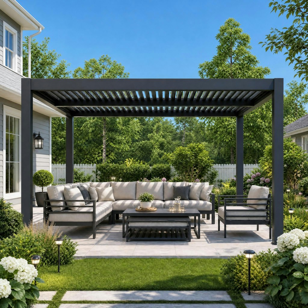 10x12-Foot Louvered Pergola: $700