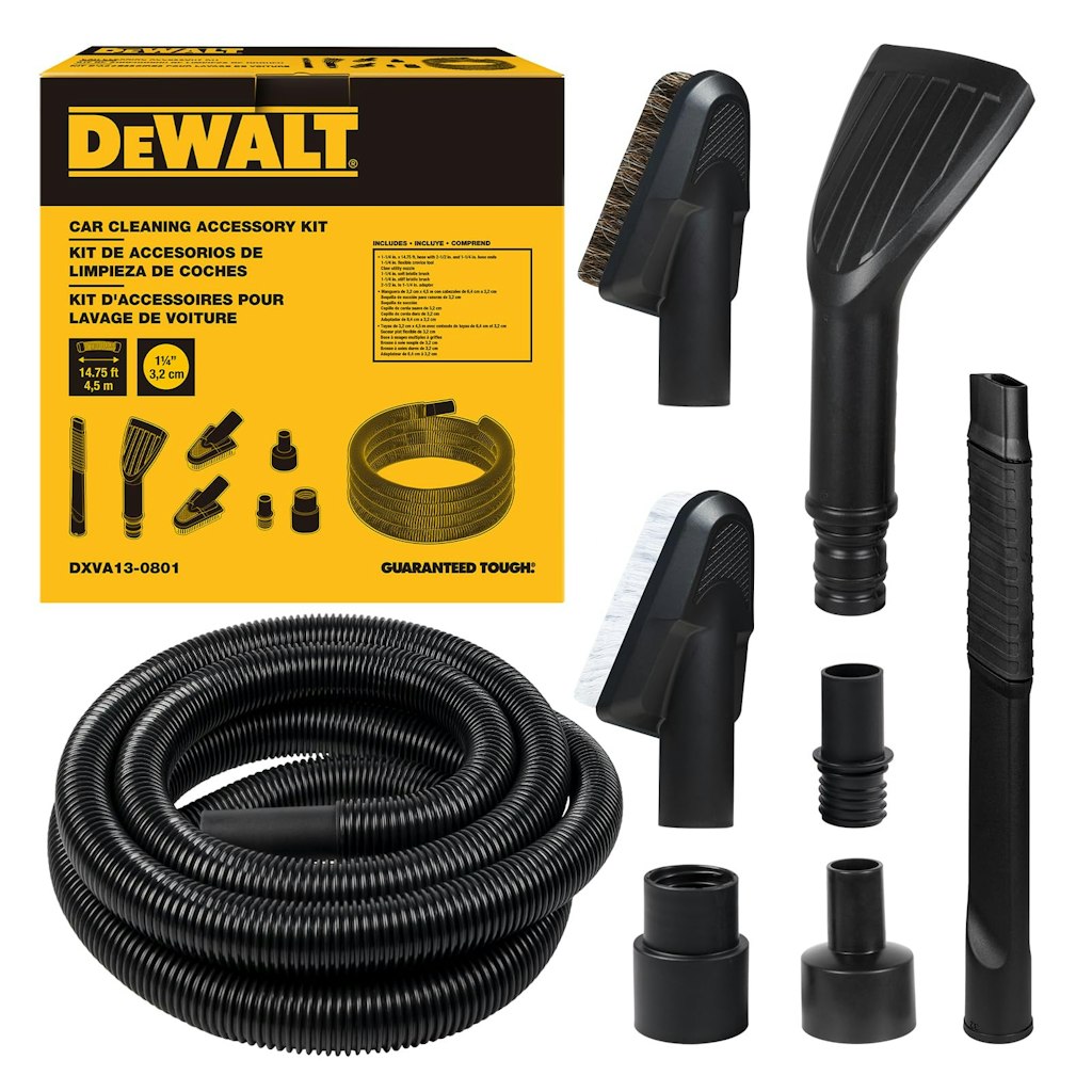 DeWalt 8-Piece Car Detailing Vacuum Hose Accessory Kit: $58