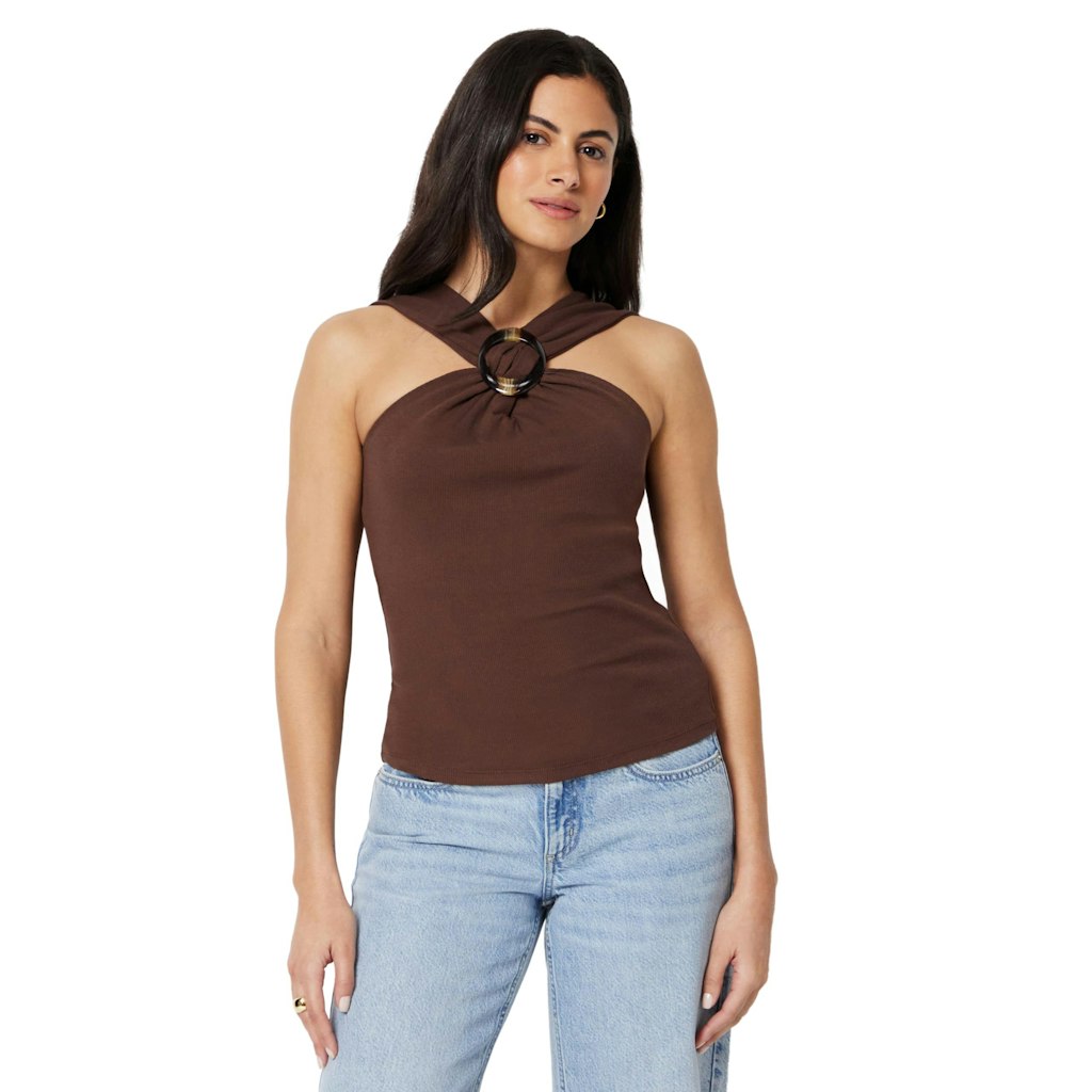 Amazon Essentials Women's Slim-Fit Ribbed Halter Top: $11.85
