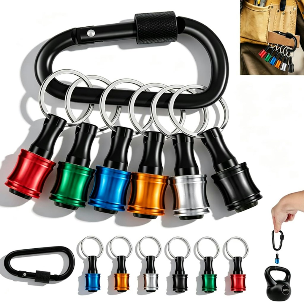 6-Piece  Quick-Change Keychain Bit Holder for 1/4" Bits: $5.99