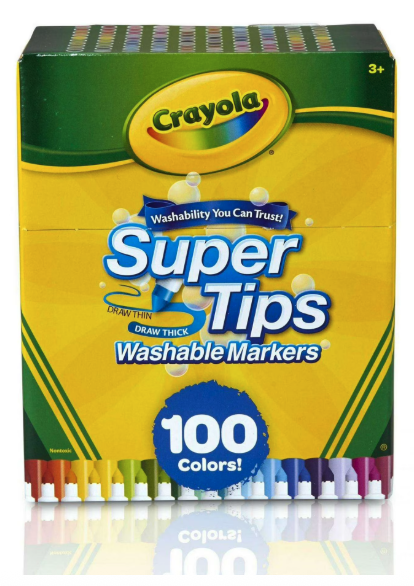 Crayola Super Tips 100-Count Washable Markers: $15