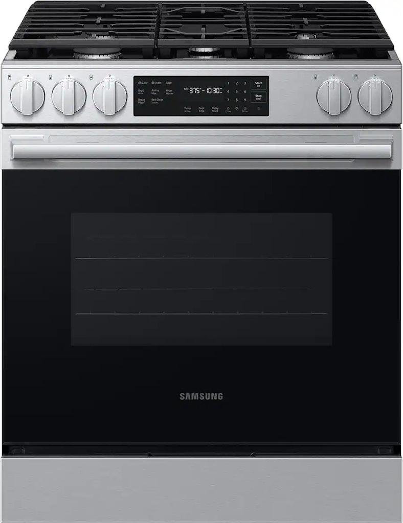 Samsung Bespoke 30" 5-Burner 6.0 cu. ft. Smart Slide-In Gas Range: $1,150