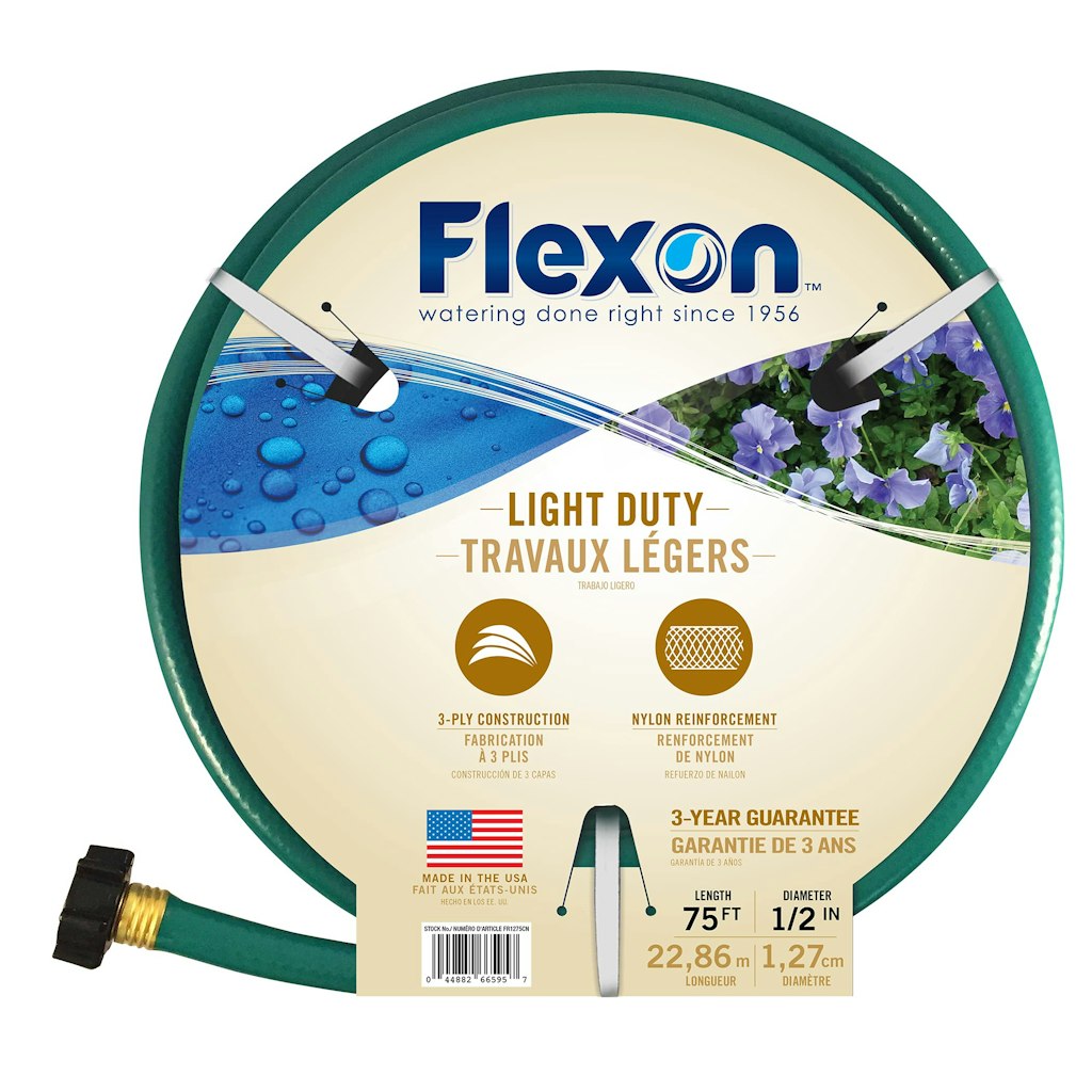 Flexon 1/2" x 75-Foot Light-Duty Garden Hose: $14