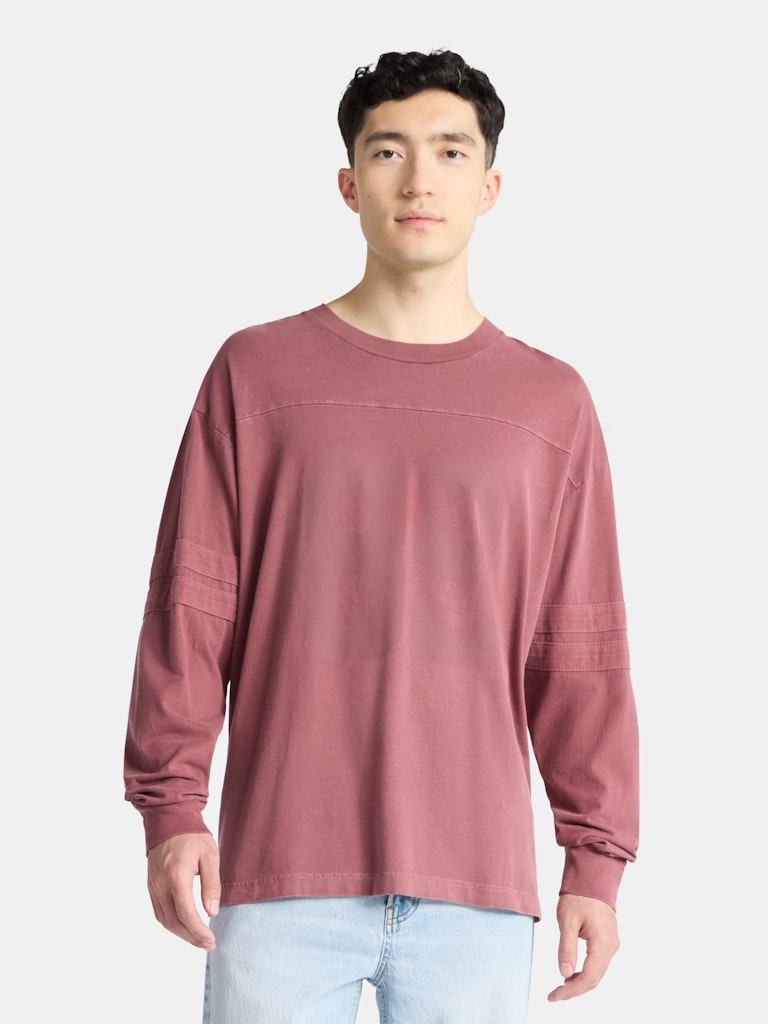 No Boundaries Men's Varsity Long Sleeve T-Shirt: $6