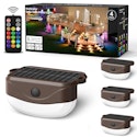 Pouwdl Solar RGB Fence Lights with Remote 4-Pack for $10 + free shipping w/ Prime