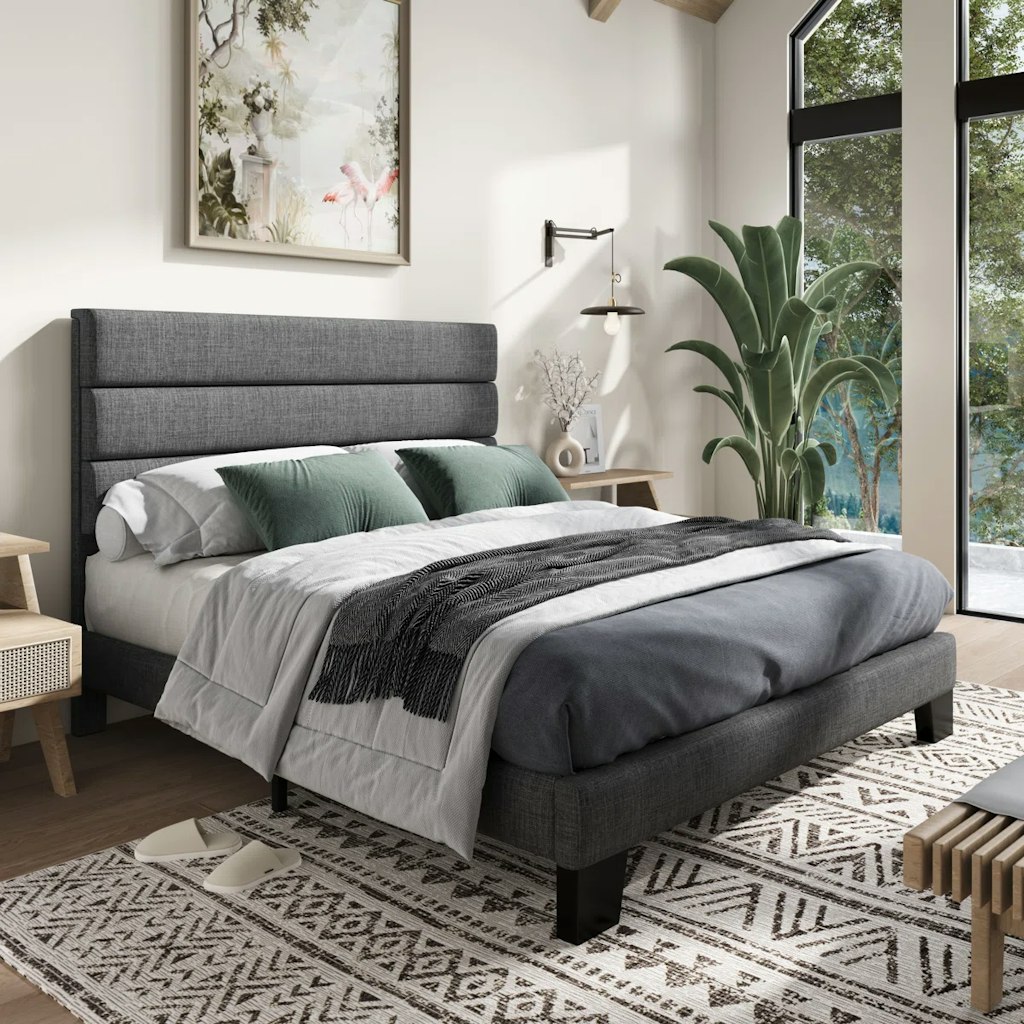 Latitude Run Queen Elison Platform Bed w/ Headboard: $150 Latitude Run Queen Elison Platform Bed w/ Headboard: $150