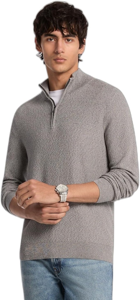Michael Kors Men's 100% Cotton Mouline Texture Quarter-Zip Sweater: $21