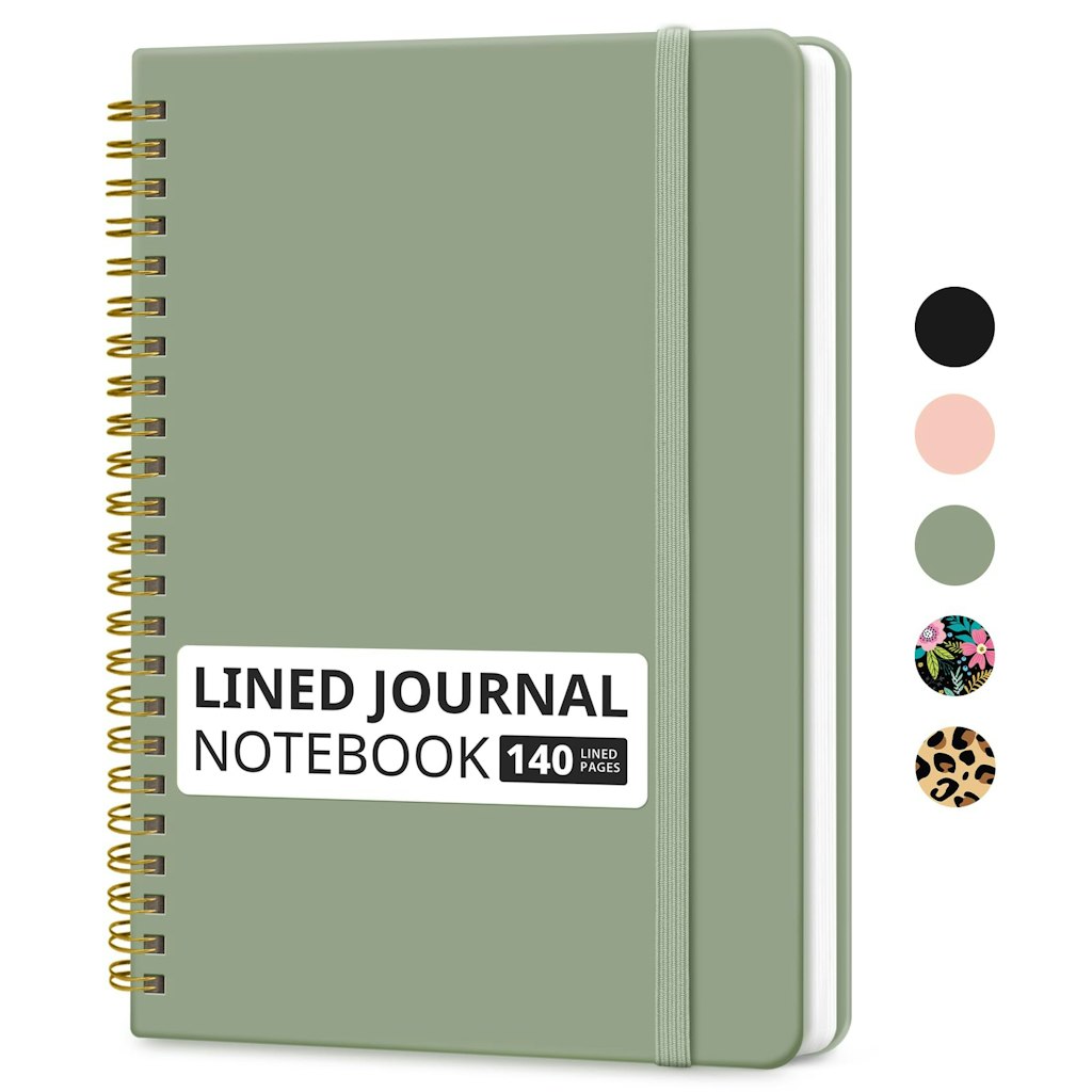 Lined Spiral Hardcover Journal Notebook: $5.94