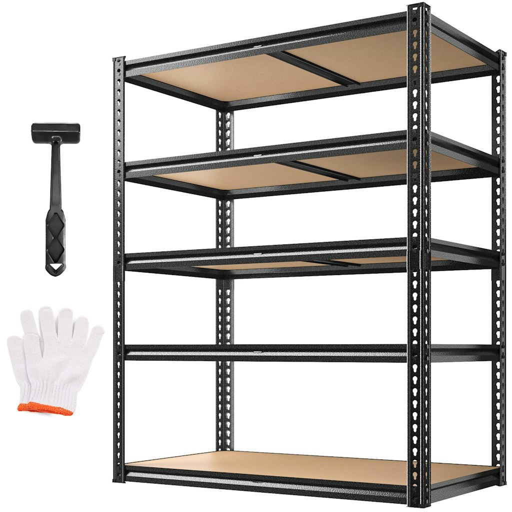 5-Tier Adjustable Metal Garage Shelving Rack: $40
