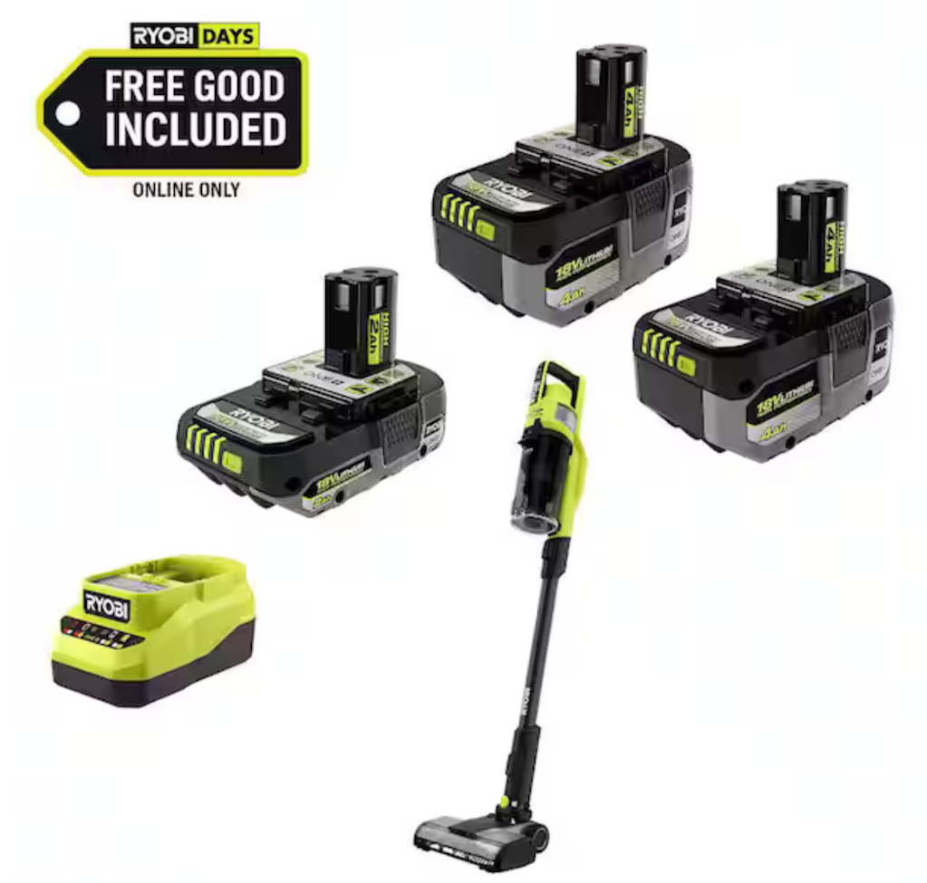 Ryobi One+ HP 18V Vacuum Kit w/ Batteries: $199